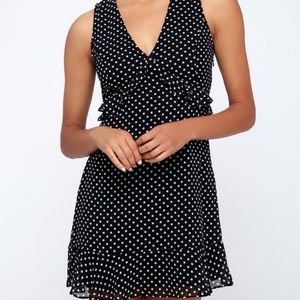 Lulu’s You Got It Black Polka Dot Mini Dress